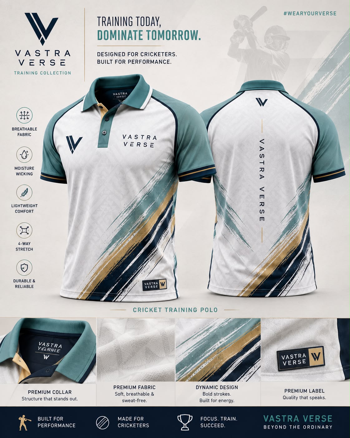 Vastraverse Premium Polo – Teal Edition