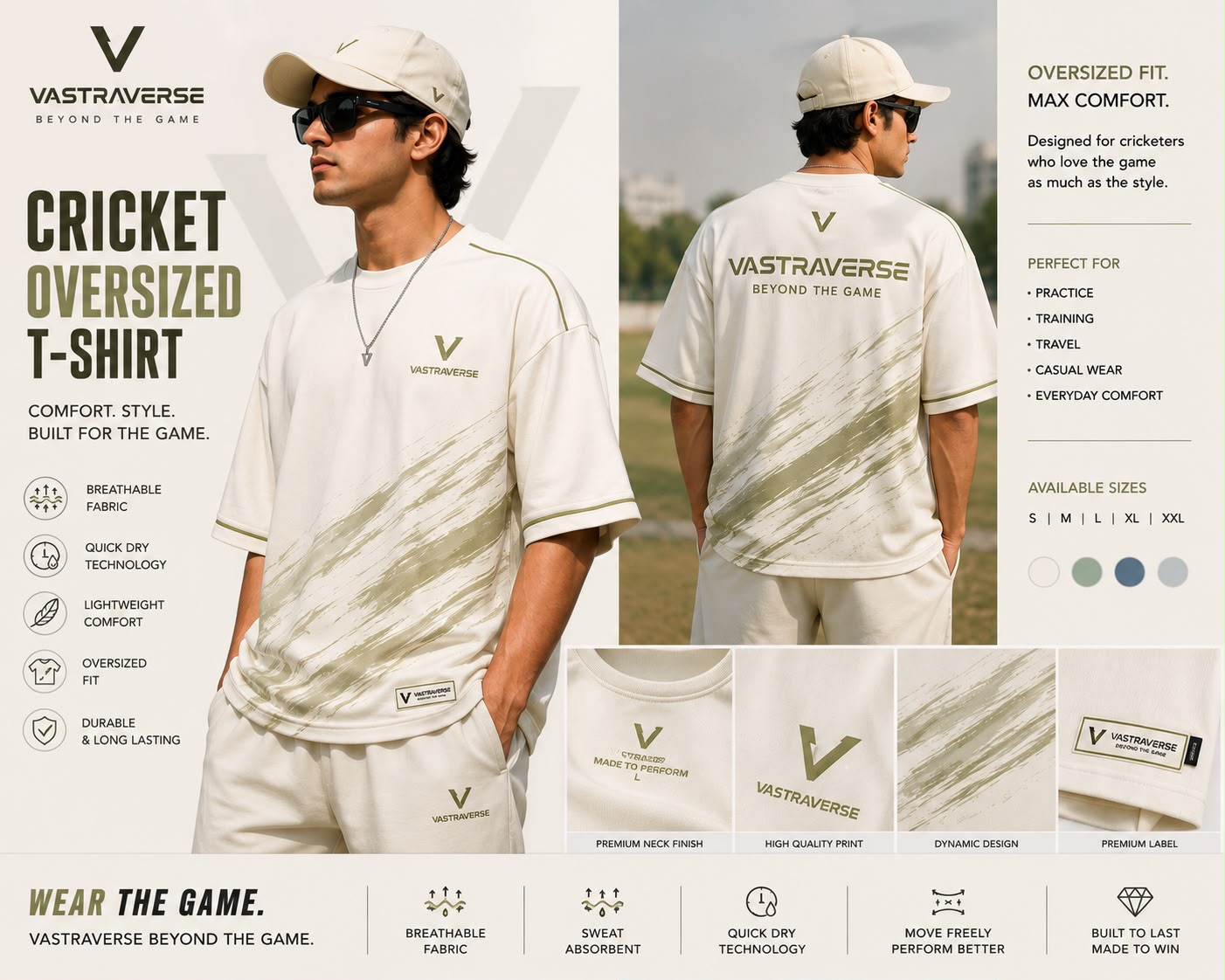 Vastraverse Classic Oversized T-Shirt – White Edition